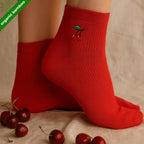 Mon Cherrie | Organic Bamboo Socks | Unisex Quarter | Compression
