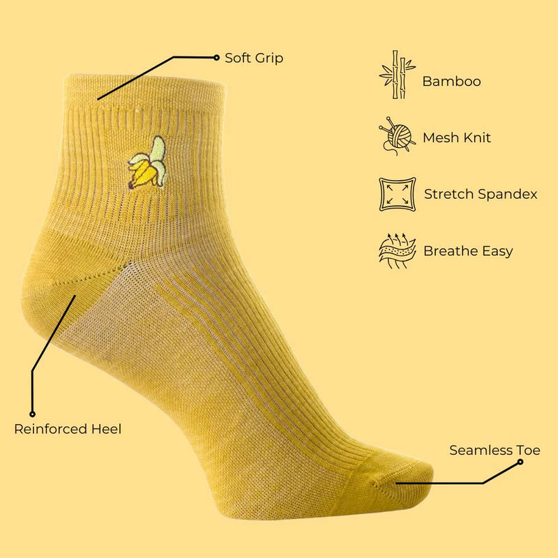 NaNa | Organic Bamboo Socks | Unisex Quarter | Compression