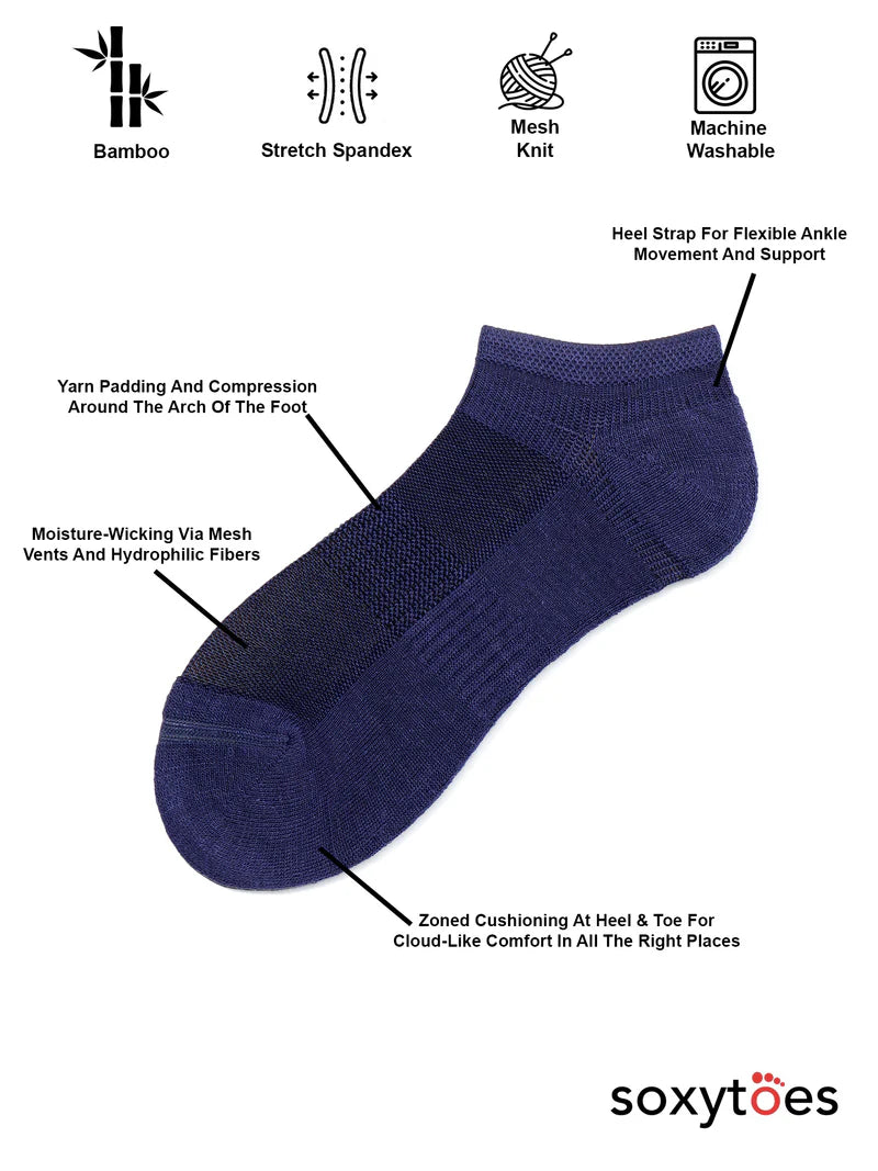 Bamboo Comfort Sock | Unisex Low Cut | Navy